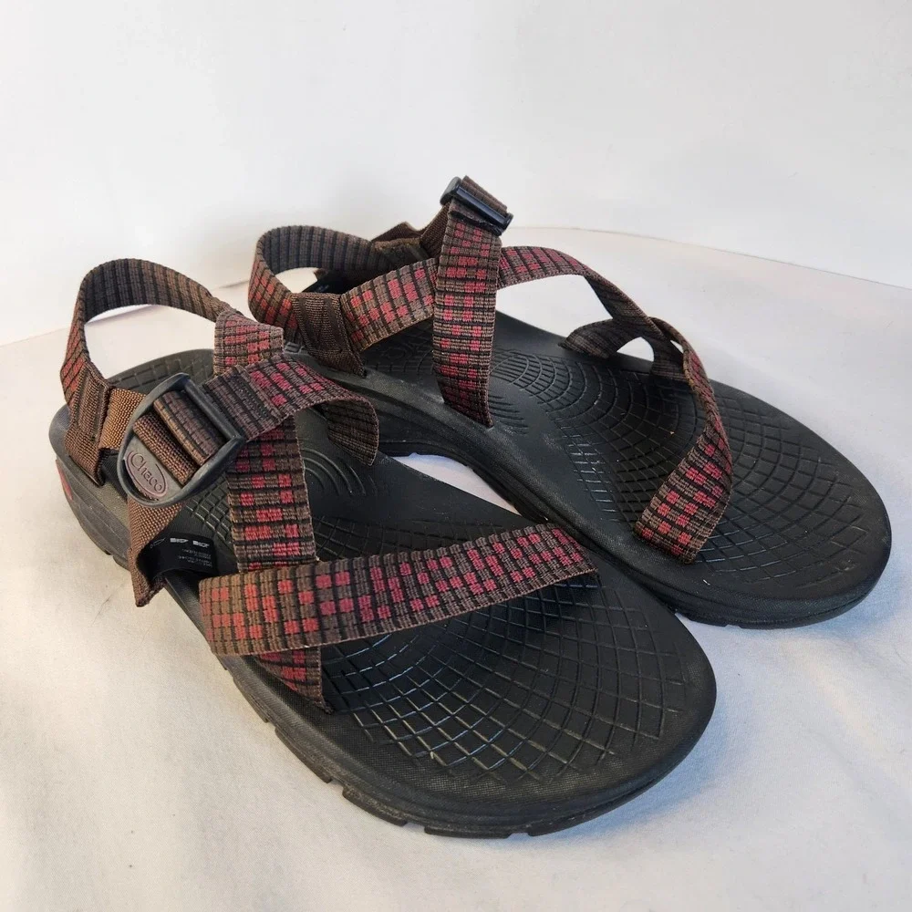 Chaco Adjustable Outdoor Hiking Sports Sandals Red Brown Z/Volv‎ J106589 Mens 12